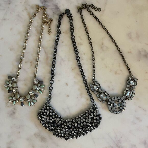 J. Crew Statement Rhinestone Crystal Necklace Trio - Picture 13 of 14